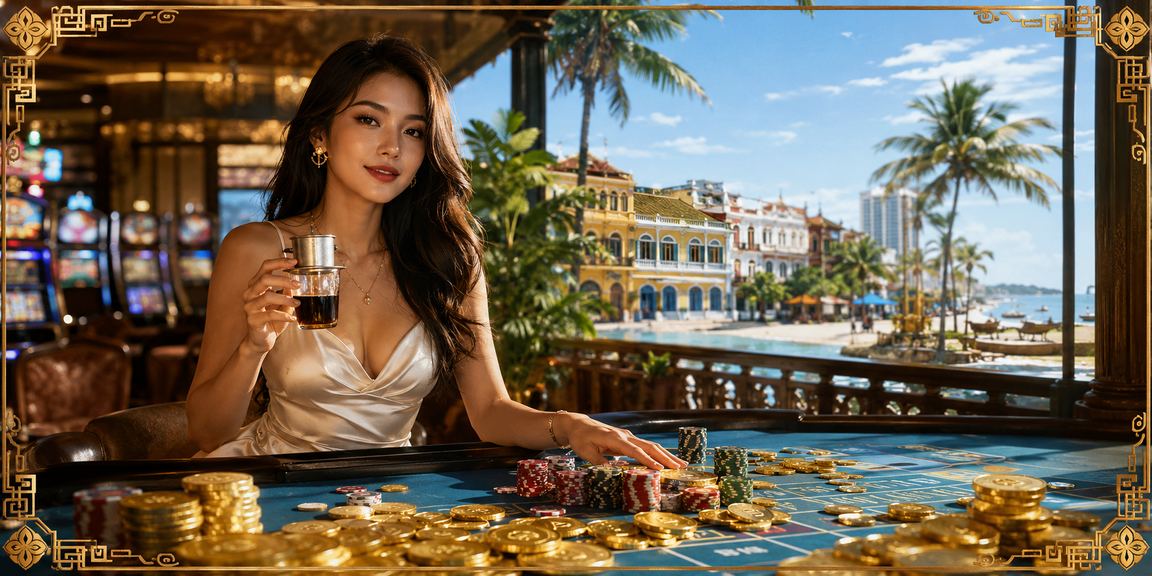 Người chơi tại TP.HCM tích điểm thưởng qua slot game trong quán cà phê buổi tối